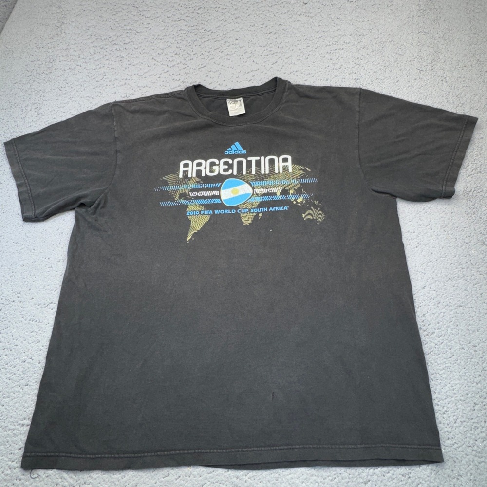 Argentina Shirt Mens Medium 2010 FIFA World Cup Soccer South Africa Adidas Bloke